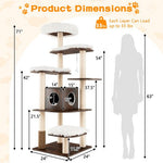  - 7 - Layer Wooden Cat Tree Tall Cat Tower with Sisal Posts and Condo - Outdoor Style Company