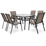  - 7 - Piece Patio Dining Set with 6 Stackable Chairs - Outdoor Style Company