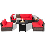  - 7 Pieces Patio Furniture Set with 28 Inches 50000 BTU Propane Gas Fire Pit Table - Outdoor Style Company