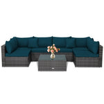  - 7 Pieces Patio Rattan Furniture Set with Sectional Sofa Cushioned - Outdoor Style Company