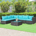  - 7 Pieces Patio Rattan Furniture Set with Sectional Sofa Cushioned - Outdoor Style Company