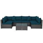  - 7 Pieces Patio Rattan Furniture Set with Sectional Sofa Cushioned - Outdoor Style Company