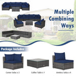  - 7 Pieces Patio Rattan Furniture Set with Sectional Sofa Cushioned - Outdoor Style Company