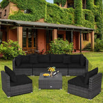  - 7 Pieces Patio Rattan Furniture Set with Sectional Sofa Cushioned - Outdoor Style Company