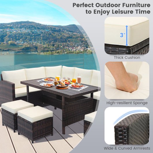  - 7 Pieces Wicker Patio Furniture Set - Outdoor Style Company