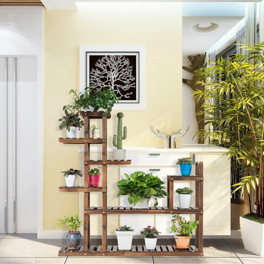  - 7 - Tier Flower Wood Stand Plant Display Rack Storage Shelf - Outdoor Style Company