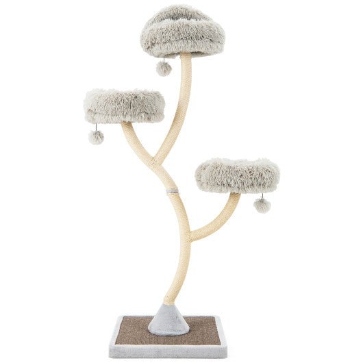  - 70 Inch Tall Cat Tree 4 - Layer Cat Tower with 3 Perches and Dangling Balls - Outdoor Style Company