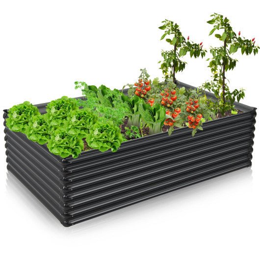  - 71 Inch Galvanized Metal Raised Garden Bed for Garden Backyard - Dark Gray - Outdoor Style Company