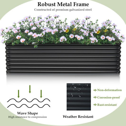  - 71 Inch Galvanized Metal Raised Garden Bed for Garden Backyard - Dark Gray - Outdoor Style Company