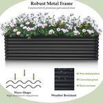  - 71 Inch Galvanized Metal Raised Garden Bed for Garden Backyard - Dark Gray - Outdoor Style Company