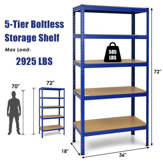  - 71 inch Heavy Duty Steel Adjustable 5 Level Storage Shelves - Outdoor Style Company