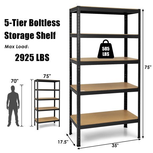  - 71 inch Heavy Duty Steel Adjustable 5 Level Storage Shelves - Outdoor Style Company