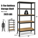  - 71 inch Heavy Duty Steel Adjustable 5 Level Storage Shelves - Outdoor Style Company