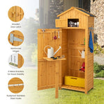  - 71 Inch Tall Garden Tool Storage Cabinet with Lockable Doors and Foldable Table - Outdoor Style Company