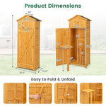  - 71 Inch Tall Garden Tool Storage Cabinet with Lockable Doors and Foldable Table - Outdoor Style Company