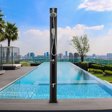  - 7.2 Feet 9.3 Gallon Solar Heated Shower with Hand and Foot Tap - Outdoor Style Company