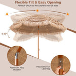  - 7.2 Feet Patio Thatched Tiki Umbrella Hawaiian Hula Beach Umbrella - Outdoor Style Company