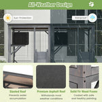  - 72 Inch Large Wooden Cat House Catio Kitten Enclosure on Wheels with Weatherproof Asphalt Roof - Outdoor Style Company