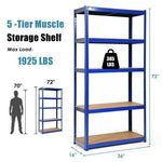  - 72 Inch Storage Rack with 5 Adjustable Shelves for Books Kitchenware - Outdoor Style Company