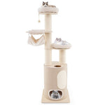  - 74 Inches Tall Wooden Cat Tower Tree with 2 - Story Cat Condo and Washable Cushions - Outdoor Style Company