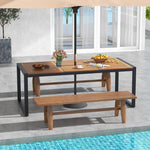  - 79 Inch Acacia Wood Patio Table with 1.9 Inch Umbrella Hole for Garden and Poolside - Outdoor Style Company