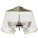  - 8 - 12 Feet Patio Umbrella Table Mesh Screen Cover Mosquito Netting - Beige - Outdoor Style Company