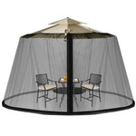  - 8 - 12 Feet Patio Umbrella Table Mesh Screen Cover Mosquito Netting - Black - Outdoor Style Company