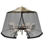  - 8 - 12 Feet Patio Umbrella Table Mesh Screen Cover Mosquito Netting - Black - Outdoor Style Company