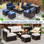  - 8 Pieces Patio Space - Saving Rattan Furniture Set with Storage Box and Waterproof Cover - Outdoor Style Company