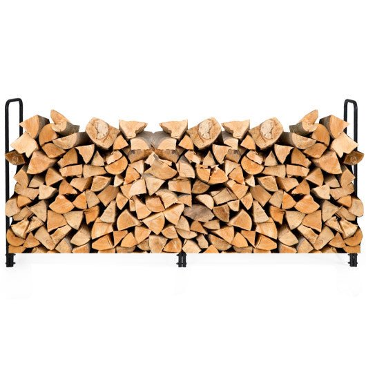  - 8 Feet Outdoor Steel Firewood Log Rack - Outdoor Style Company