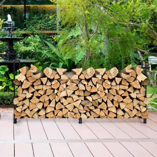  - 8 Feet Outdoor Steel Firewood Log Rack - Outdoor Style Company