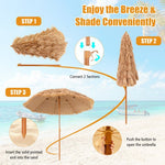  - 8 Feet Patio Thatched Tiki Umbrella Hawaiian Hula Beach Umbrella - Outdoor Style Company