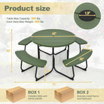  - 8 - Person Outdoor Picnic Table and Bench Set with Umbrella Hole - Outdoor Style Company