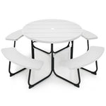  - 8 - Person Outdoor Picnic Table and Bench Set with Umbrella Hole - Outdoor Style Company