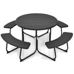  - 8 - Person Outdoor Picnic Table and Bench Set with Umbrella Hole - Outdoor Style Company