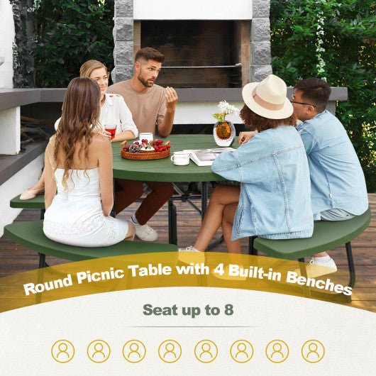  - 8 - Person Outdoor Picnic Table and Bench Set with Umbrella Hole - Outdoor Style Company