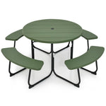  - 8 - Person Outdoor Picnic Table and Bench Set with Umbrella Hole - Outdoor Style Company