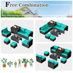  - 8 Pieces Patio Rattan Storage Table Furniture Set - Outdoor Style Company