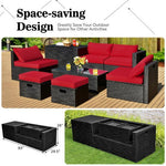  - 8 Pieces Patio Rattan Storage Table Furniture Set - Outdoor Style Company