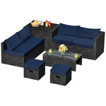  - 8 Pieces Patio Rattan Storage Table Furniture Set - Outdoor Style Company