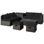  - 8 Pieces Patio Rattan Storage Table Furniture Set - Outdoor Style Company