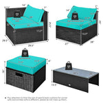  - 8 Pieces Patio Rattan Storage Table Furniture Set - Outdoor Style Company