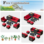  - 8 Pieces Patio Rattan Storage Table Furniture Set - Outdoor Style Company