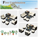  - 8 Pieces Patio Rattan Storage Table Furniture Set - Outdoor Style Company