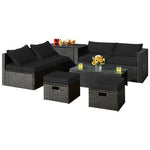  - 8 Pieces Patio Rattan Storage Table Furniture Set - Outdoor Style Company