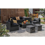  - 8 Pieces Patio Rattan Storage Table Furniture Set - Outdoor Style Company