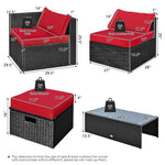  - 8 Pieces Patio Rattan Storage Table Furniture Set - Outdoor Style Company