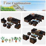  - 8 Pieces Patio Space - Saving Rattan Furniture Set with Storage Box and Waterproof Cover - Outdoor Style Company