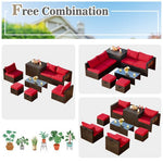  - 8 Pieces Patio Space - Saving Rattan Furniture Set with Storage Box and Waterproof Cover - Outdoor Style Company