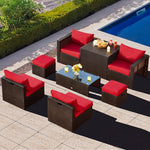  - 8 Pieces Patio Space - Saving Rattan Furniture Set with Storage Box and Waterproof Cover - Outdoor Style Company